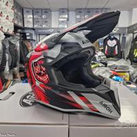 AIROH Casco Cross Wraaap - Cyber - Red - Motor's P