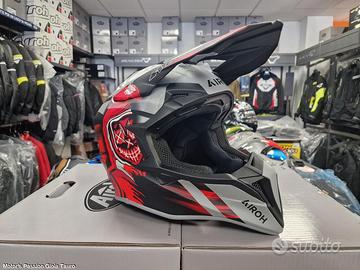 AIROH Casco Cross Wraaap - Cyber - Red - Motor's P