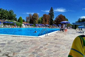 Casa in legno in campeggio