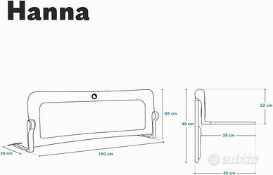 Sponda letto barriera protettiva bambini