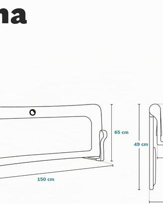 Sponda letto barriera protettiva bambini