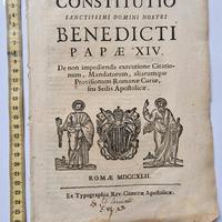 Costituzione pontificia originale del 1742