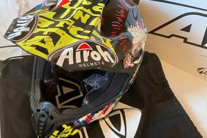 casco cross/enduro AIROH + masherina 100%-taglia S