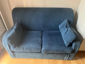 Divano 2 posti blu - sfoderabile