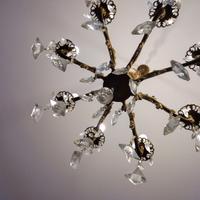 Lampadario vintage gocce di cristallo fine anni 60