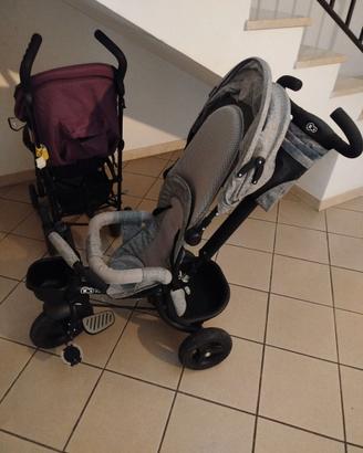 Triciclo Evolutivo Kinderkraft ASTON Grigio con Po