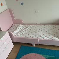 Letto allungabile da bambina col.rosa 80X200