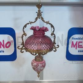 LAMPADARIO CERAMICA VETRO VINACCIA OTTONATO