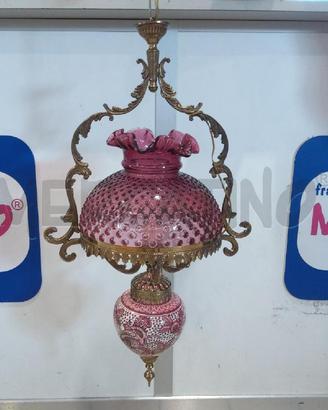 LAMPADARIO CERAMICA VETRO VINACCIA OTTONATO