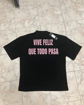 T-shirt Oversize Vive Feliz Tg L Made in Italy
