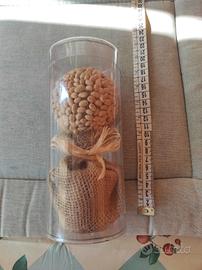 Alberello topiario decorativo in juta e legumi 
