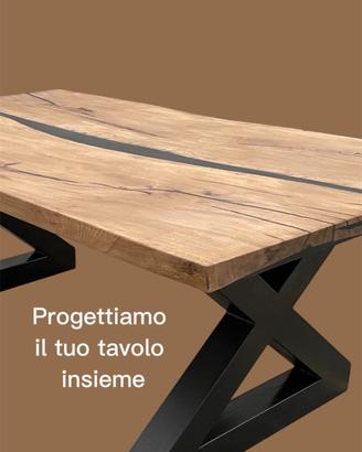 Tavolo in legno massello di quercia