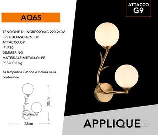 APPLIQUE MODERNA AQ65 IN METALLO - DESIGN FLOREALE