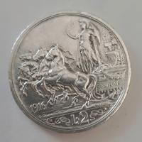 Moneta 2 lire del 1916 argento 925.