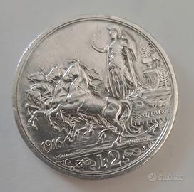 Moneta 2 lire del 1916 argento 925.