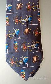Looney Tunes Cravatta pura seta Bugs Bunny e Taz