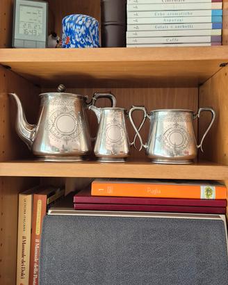 set 3 pezzi silver plate stile vittoriano