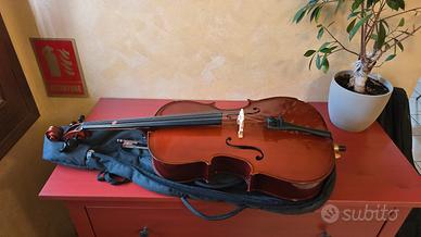VIOLONCELLO 1/8 COMPLETO DI ARCHETTO E CUSTODIA 