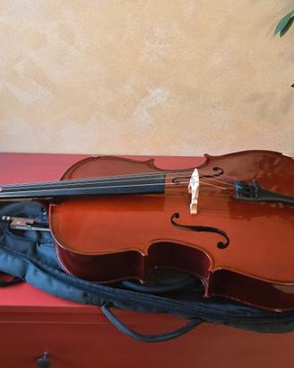 VIOLONCELLO 1/8 COMPLETO DI ARCHETTO E CUSTODIA 