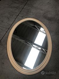 Cornice specchiera ovale in legno massello
