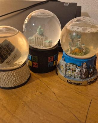 LOTTO 3x SNOW GLOBE/PALLE DI VETRO COLLEZIONE - S