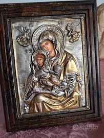 icona maddona con bambino arg 925