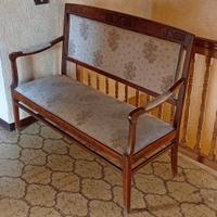 Panca divanetto in legno massello stile classico