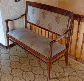 Panca divanetto in legno massello stile classico