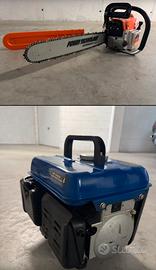 Motosega e generatore corrente