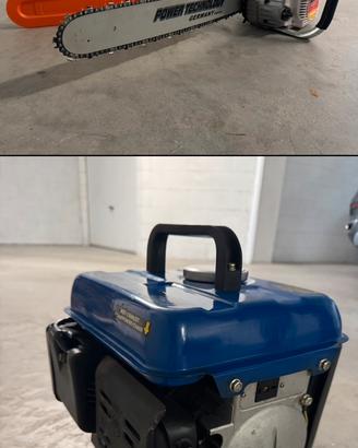 Motosega e generatore corrente
