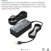 Caricabatterie Lenovo 135W Slim Tip NUOVO