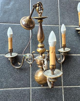 Vemdo coppia lampadari in ottone