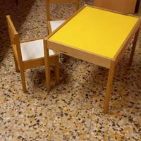 Tavolo e sedie per bambini
