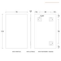 SPECCHIO ATTACCHI REVERSIBILI DIM. 70x110