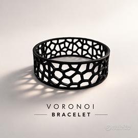 Bracciale nero Voronoi stampa 3D