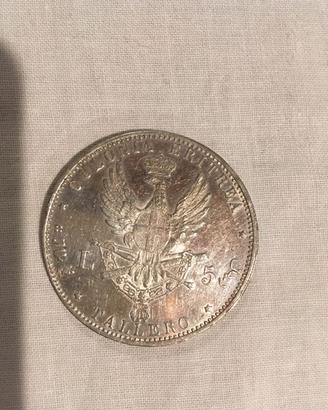 Tallero 5 Lire del 1896 in argento 800