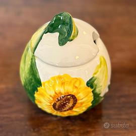 Zuccheriera Porta Miele Girasole in Ceramica
