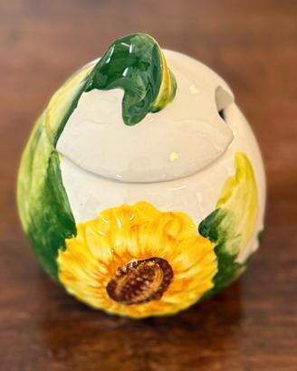 Zuccheriera Porta Miele Girasole in Ceramica