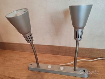faretti vintage grigio argento  2 luci IKEA kvart 