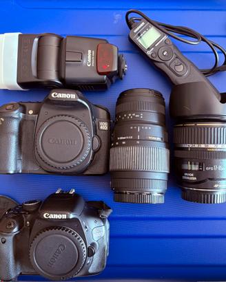 Canon600d + canon40 d+ treppiedi+accesori + zaino