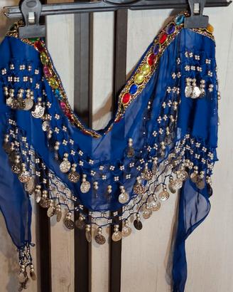 cintura ain velo con monetine per danza orientale