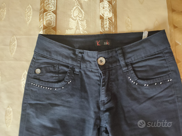 Pantaloni estivi in cotone, modello skinny neri