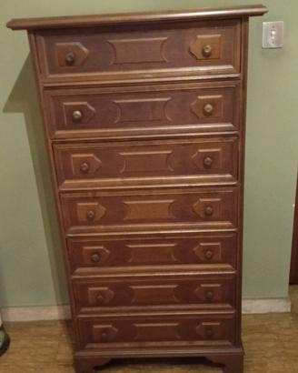 Comodone alto a sette cassetti vintage