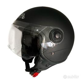 CASCO DIEFFE DEMIJET NERO OPACO VISIERA ELICOTTERO
