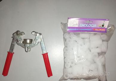 tappatrice due leve e tappi bottiglie