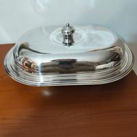 Porta pirofila in silverplate con pirofila 