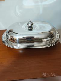 Porta pirofila in silverplate con pirofila 