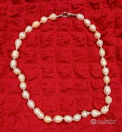 Collana Collier Vintage con grandi perle barocche