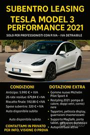 TESLA Model 3 Performance - subentro leasing
