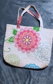 Borsa da mare in cotone a fiori